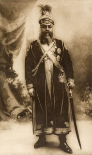 Maharajah of Jaipur. Studio portrait of Sir Sawai Madho Singh (1862-1922), Maharajah of Jaipur,