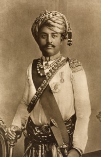Maharao of Kutch. Studio portrait of Sir Khengarji Savai (1866-1942), Maharao of Kutch, finely