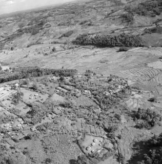 Kikuyu Reserve from the air. Aerial view taken from a Kenya Police Reserve (KPR) aircraft showing