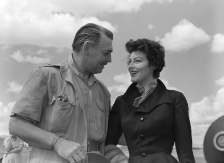 Clarke Gable and Ava Gardner. Hollywood film stars Clark Gable and Ava Gardner share a lighthearted