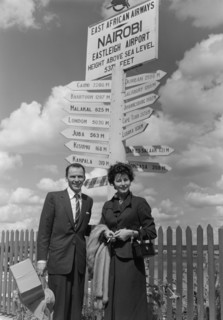 Frank Sinatra and Ava Gardner. Hollywood couple Frank Sinatra and Ava Gardner pose beneath a