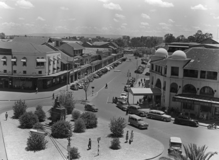 Hardinge Street, Nairobi. View taken from the Torrs Hotel in central Nairobi of a traffic island