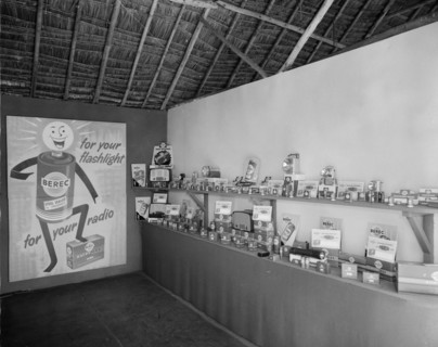 Berec batteries. Interior shot of the Berec stand at the Royal Show, headed by a large poster