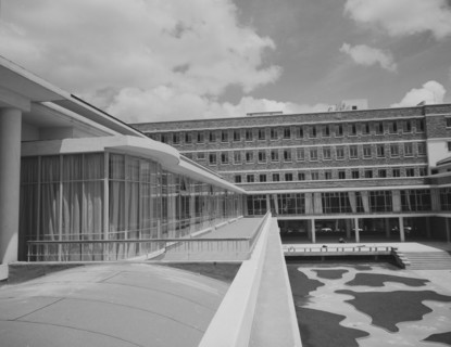 City Hall, Nairobi. Rooftop view showing the modern architecture of City Hall. Nairobi, Kenya, 9