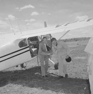 Lennox-Boyd arrives in Fort Hall. Alan Tindal Lennox-Boyd (1904-1983) shakes hands warmly as he