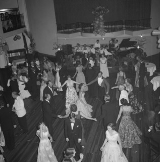 Limuru Hunt Ball. A band entertains a dancefloor crowded with formally dressed people at the Limuru