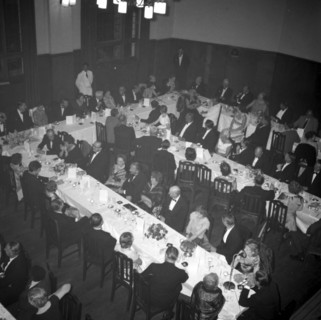 KNFU dinner. Overhead view of a Kenyan National Farmer's Union (KNFU) dinner. Formally dressed male