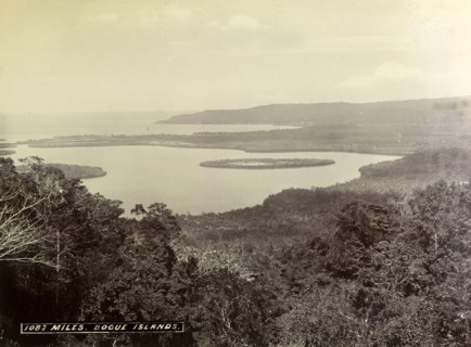 Bogue Islands, Jamaica. View of Bogue Islands in Montego Bay, taken from a newly completed railway