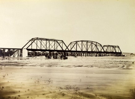 Bridge under construction. A railway bridge under construction on the Port Antonio extension line,
