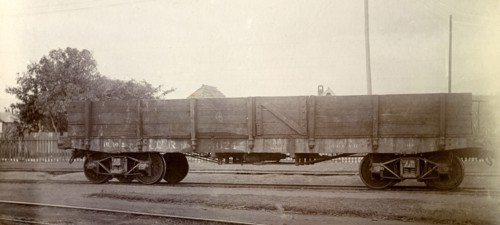Jamaica Railway wagon. A railway wagon inscribed 'J. RY. No.46', sits on rails at a siding.