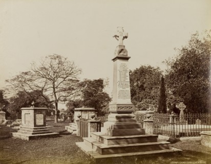Lucknow military memorial. A memorial erected in the British Residency churchyard in honour of