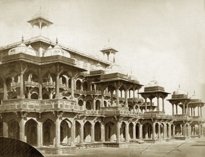 Akbar's tomb, India. The multi-arched architecture of Akbar's tomb. Agra, North Western Provinces