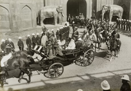 Procession of state entry. Nawab Sultan Jahan Begum (1858-1930), the Muslim ruler of Bhopal, enters