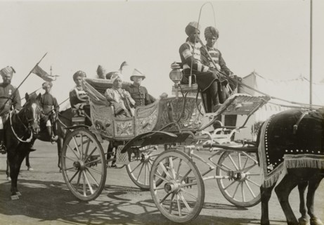 The Raja of Bilaspur. The Raja of Bilaspur arrives at the Coronation Durbar camp in an elaborate
