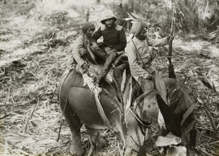 The Maharajah of Nepal. Chandra Shamsher Jang, the Maharajah of Nepal, rides on the back of an