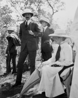 Princess Patricia admires the Victoria Falls. Princess Patricia, The Duke of Connaught's daughter,