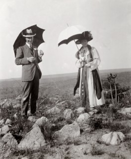 The Duchess of Connaught on tour. The Duchess of Connaught and a member of her royal entourage
