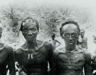 Old men of Mangi. Portrait of two elderly Congolese men, survivors of mercenary raids led by King