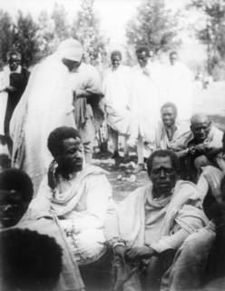 East African slave court. A group of east African slaves gather for the hearing of a slave court,