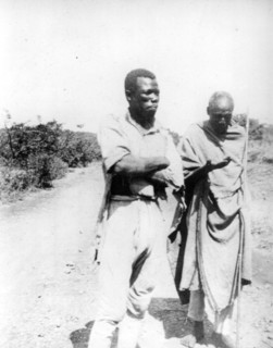 Agricultural slaves, Ethiopia. Portrait of two male slaves, employed to labour in the fields near