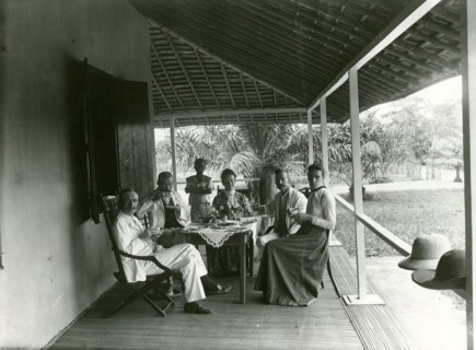 The Harrises visit Belgian Congo. Christian missionary couple, Reverend John and Alice Seeley