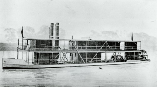 SS Livingstone on Congo River. The SS Livingstone, a passenger ferry that travelled between