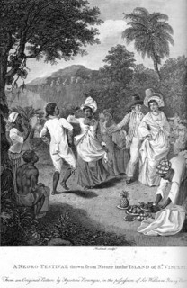 Pro-slavery propaganda. An illustration by Agostino Brunias depicts several finely dressed black