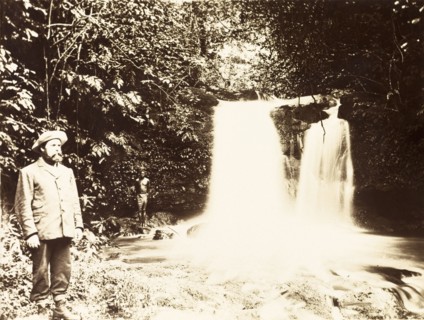A British missionary on Bioko. A British Primitive Methodist missionary stands pensively beside a