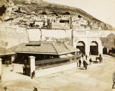 Hillside street in Gibraltar. A hillside street in Gibraltar, one of several photographs taken