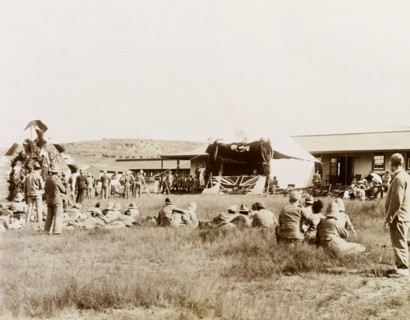 Christmas Day performance at Harrismith. British soldiers and their wives celebrate Christmas Day