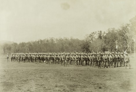 The Second Devonshire Regiment. The Second Devonshire Regiment of the British Army, led by Captain