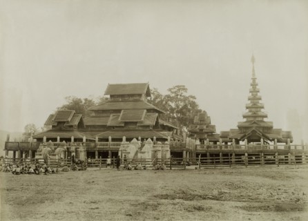 The palace at Wuntho. Side view of Wuntho Palace, raised off the ground on wooden stilts and