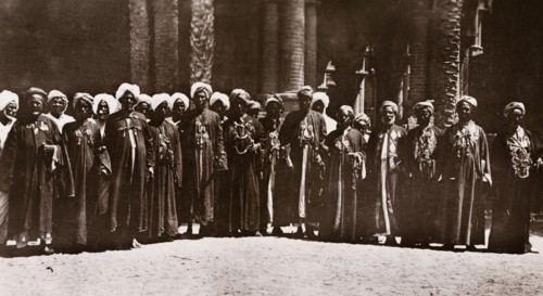 Sheikhs of the Red Sea State, Sudan. A number of Sudanese Sheikhs line up for a group portrait