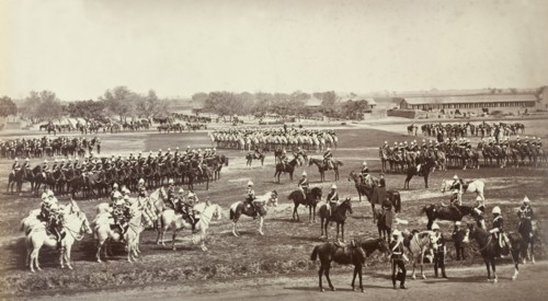 Military parade of the Carabiniers. The Carabiniers or Sixth Dragoon Guards, a cavalry regiment of