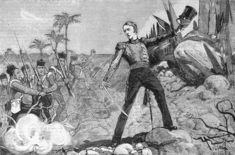 Viscount Wolseley storms a Burmese stronghold. A young Viscount Wolseley storms the rebel