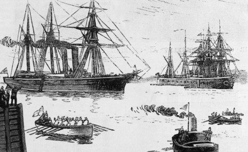 Viscount Wolseley arrives in Trieste harbour. HMS Iris enters the harbour of Trieste en route to