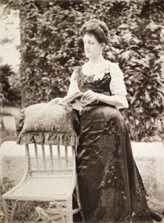 Portrait of Ellen Wood in mourning dress. Portrait of Ellen Anne Wood, the wife of Port Officer G.E