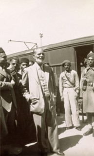 Muhammad Zafrulla Khan arrives at Rawalpindi. Muhammad Zafrulla Khan (1893-1985), Pakistan's first