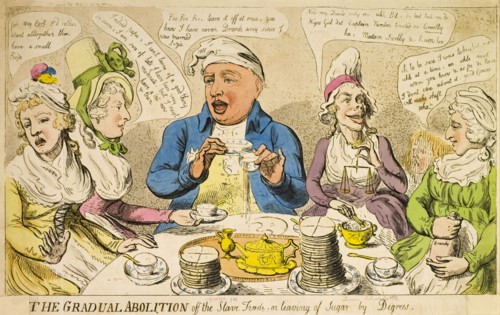 The leaving of Sugar by Degrees'. A satirical illustration entitled 'The Gradual Abolition of the