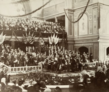 Opening of the first Commonwealth Parliament of Australia. The Duke of Cornwall and York (later
