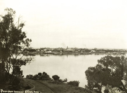 View of Perth, 1901. View of Perth, taken from the terraces of the National Park. Perth, Australia,