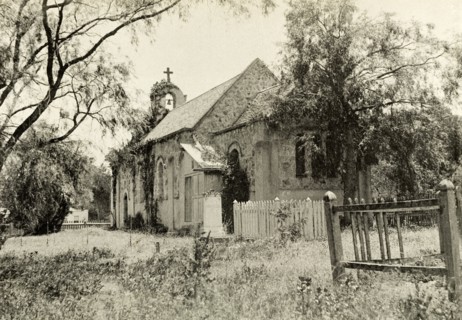 A chapel near Government House, Perth. A small stone chapel, overgrown with ivy, near Perth's