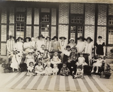 Christmas party in Burma (Myanmar). The wives and children of Public Works Department employees,
