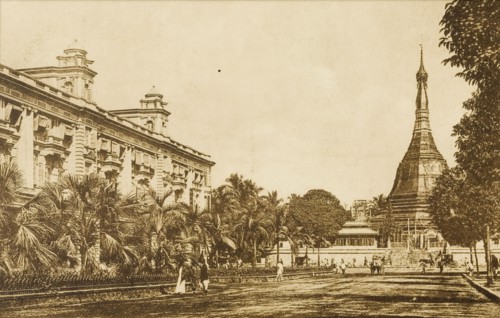 The Sule Pagoda from the south. View of the Sule Pagoda from the south. The pagoda stands at the