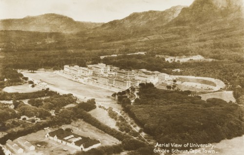 University of Cape Town on the Groote Schuur Estate. Aerial view of the University of Cape Town,