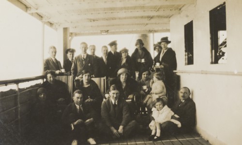 Enroute to Burma aboard the S.S. Amarapura. A number of European passengers and two ship's officers