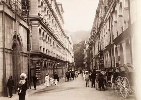 Queen's Road Central, Hong Kong. View along Queen's Road Central, looking east. Multi-storey