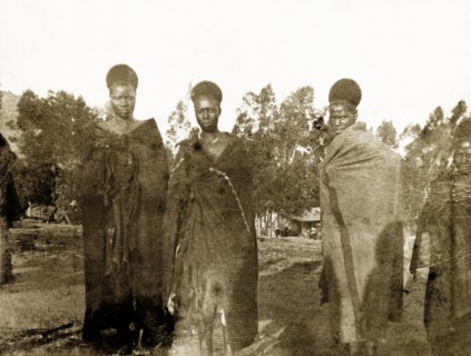 Three Swazi princesses. Three Swazi princesses pose for a photograph at a 'indaba' (council) with