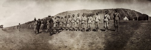 Sir Arthur Lawley inspecting Zulu Police. Sir Arthur Lawley (1860-1932), Lieutenant Governor of the