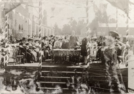 Sir Lawley receives a loyal address. Sir Arthur Lawley (1860-1932), Lieutenant Governor of the